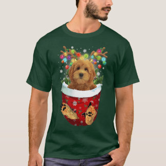 Goldendoodle Snö Pocket Hundar jul Pocket T Shirt