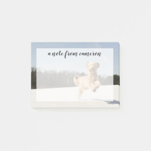 Goldendoodle som löper genom Fält Post-it Block