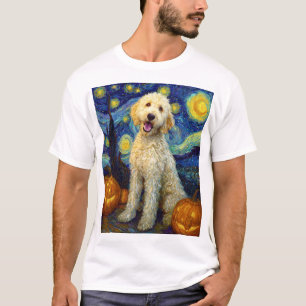 Goldendoodle Söt Hund Halloween Jack O Lantern Pum T Shirt