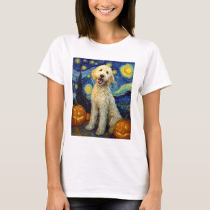 Goldendoodle Söt Hund Halloween Jack O Lantern Pum T Shirt