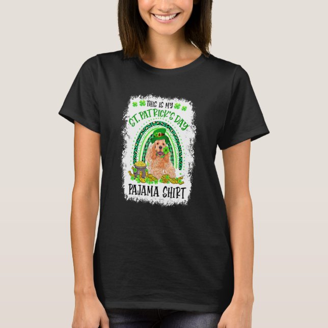 Goldendoodle St Patrick Day Lucky Pajamas Women Me T Shirt (Framsida)