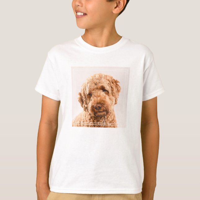 Goldendoodle Studio Porträtt T Shirt (Framsida)
