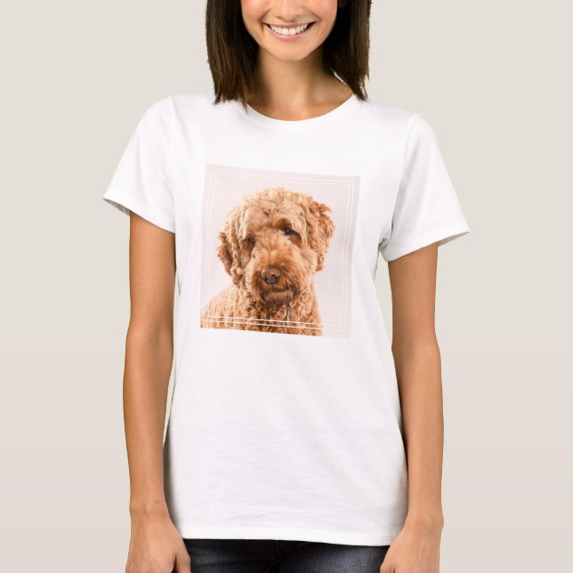 Goldendoodle Studio Porträtt T Shirt (Framsida)