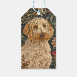 Goldendoodle Trädgård Tapet Födelsedagsfest Presentetikett