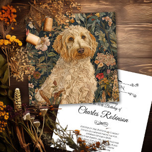 Goldendoodle Trädgårdsmattan Tapisseri Födelsedags Tack Kort