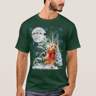 Goldendoodle under Moonlight Snö jul Pajama T Shirt
