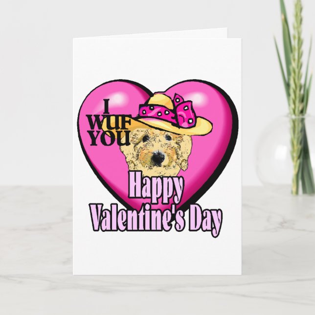 Goldendoodle Valentines day Helgkort (Framsida)