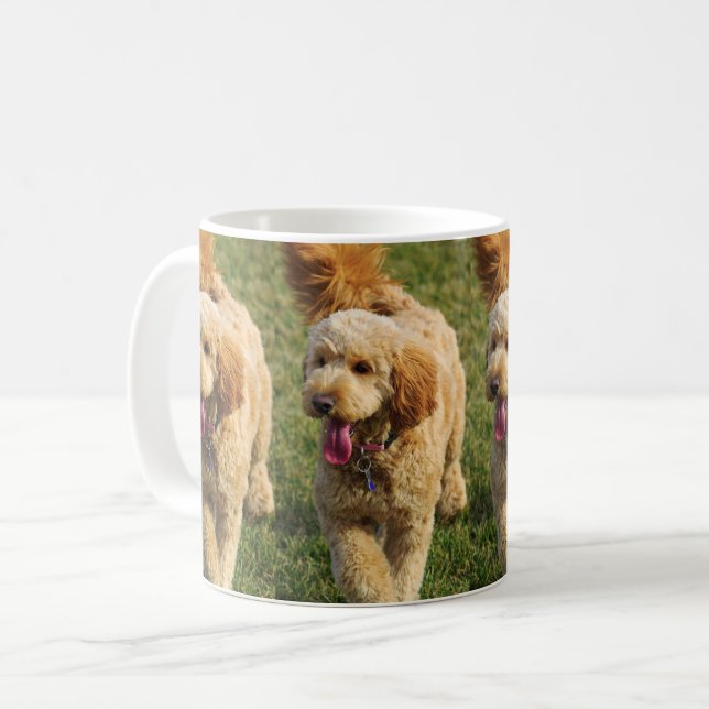 Goldendoodle-valp Kaffemugg (Framsida vänster)
