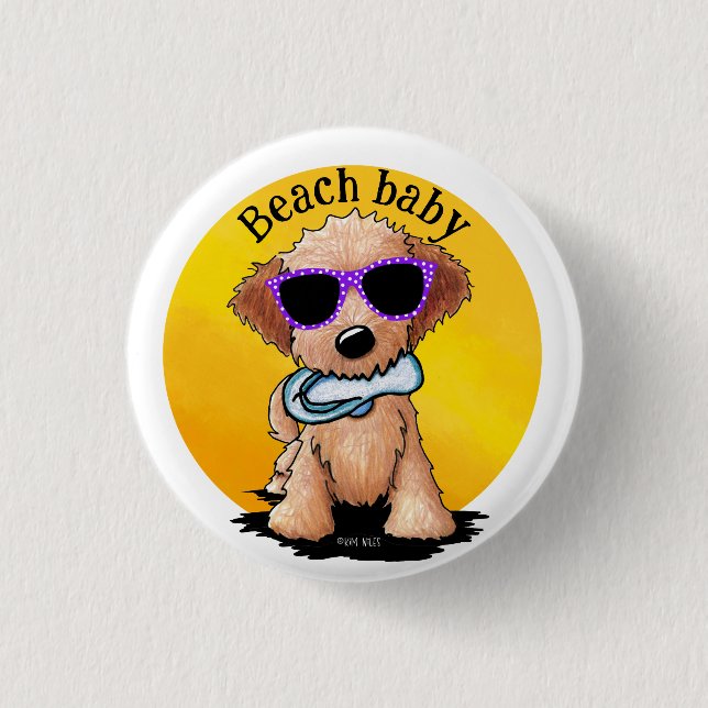 Goldendoodle Valp Strand Knapp (Framsida)