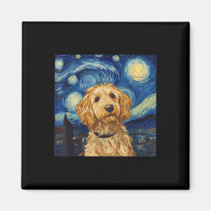 Goldendoodle Van Gogh Starry Night Magnet
