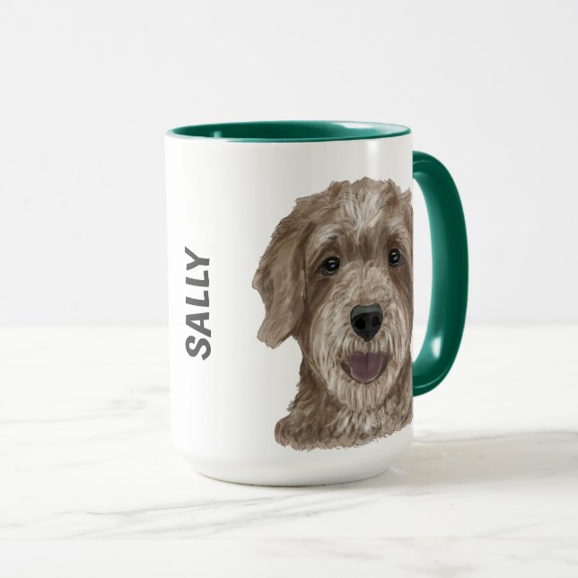 Goldendoodle Watercolor Personlig mugg (Framsida höger)