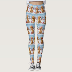 Goldendoodle Winter Wonderland jul Joy Leggings