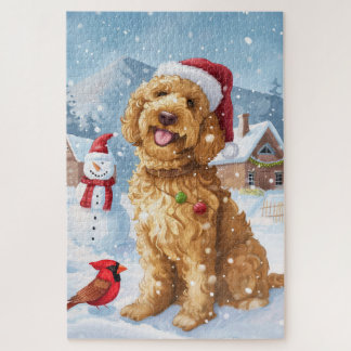 Goldendoodle Winter Wonderland jul Joy Pussel