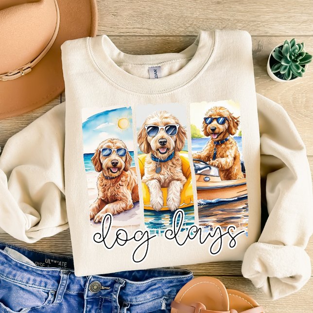 Goldendoodles i Sunglass Hund Sommardagar T Shirt (Skapare uppladdad)