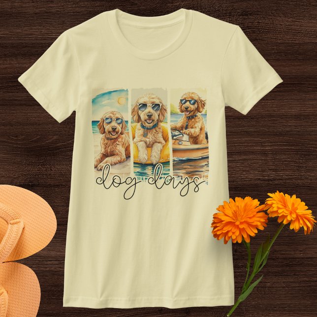 Goldendoodles i Sunglass Hund Sommardagar T Shirt (Skapare uppladdad)