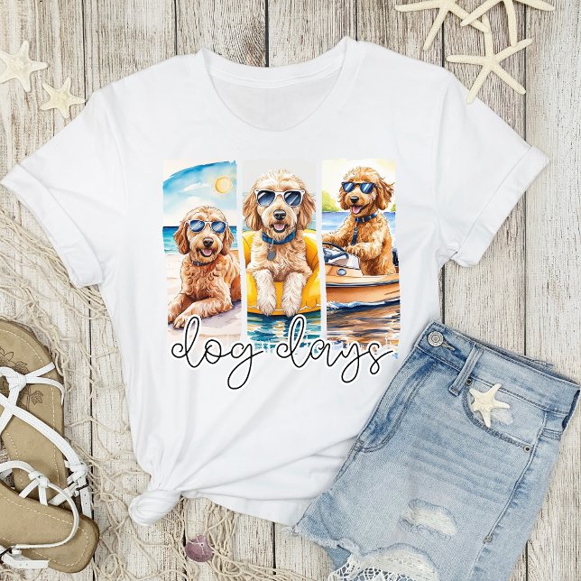 Goldendoodles i Sunglass Hund Sommardagar T Shirt (Skapare uppladdad)
