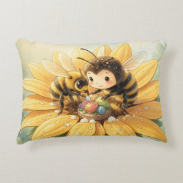Goldene Hummel im Blütentanz1 Prydnadskudde