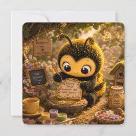 Goldene Hummel im Blütentanz.10 Julkort