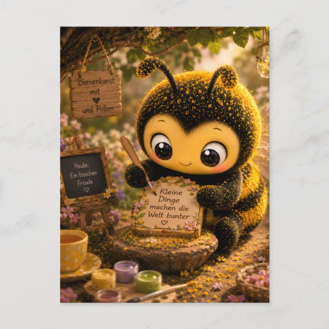 Goldene Hummel im Blütentanz.10 Vykort (Framsida)