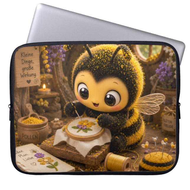 Goldene Hummel im Blütentanz.11 Laptop Fodral (Framsidan)