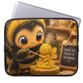 Goldene Hummel im Blütentanz.12 Laptop Fodral