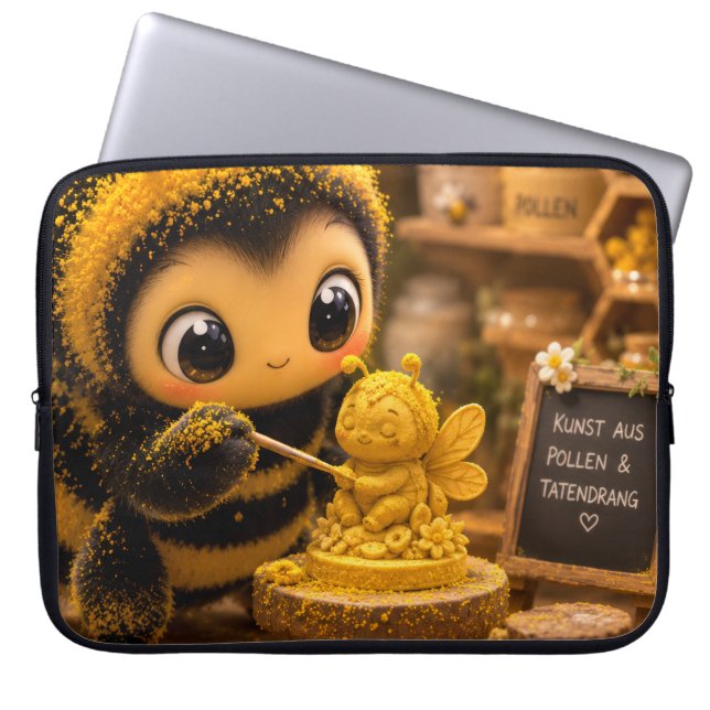 Goldene Hummel im Blütentanz.12 Laptop Fodral (Framsidan)