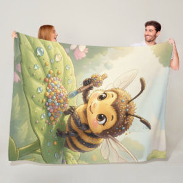 Goldene Hummel im Blütentanz.2 Fleecefilt