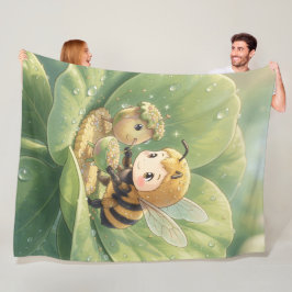 Goldene Hummel im Blütentanz.3 Fleecefilt