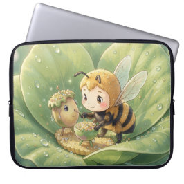 Goldene Hummel im Blütentanz.3 Laptop Fodral