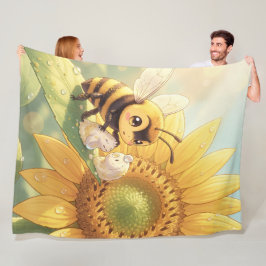 Goldene Hummel im Blütentanz.4 Fleecefilt