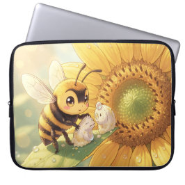 Goldene Hummel im Blütentanz.4 Laptop Fodral