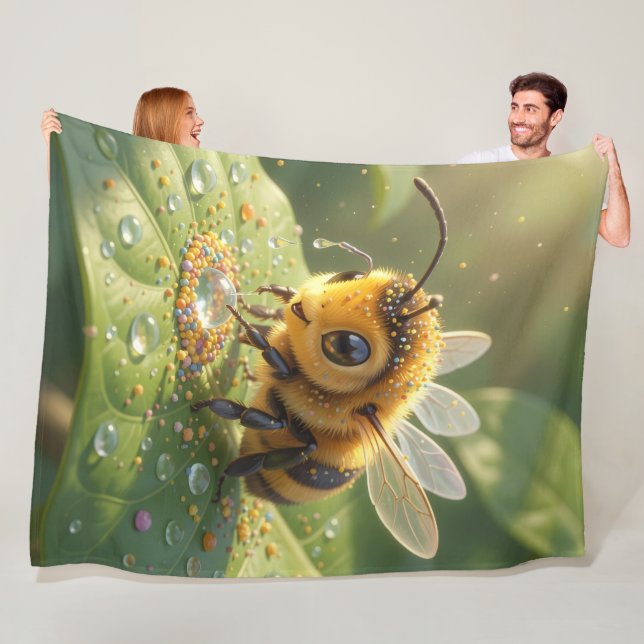 Goldene Hummel im Blütentanz.5 Fleecefilt (På plats)