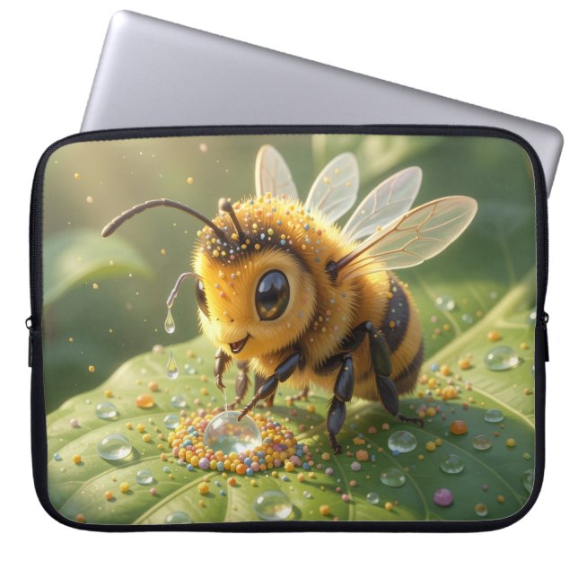 Goldene Hummel im Blütentanz.5 Laptop Fodral (Framsidan)