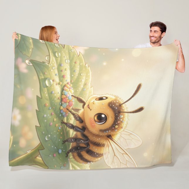Goldene Hummel im Blütentanz.6 Fleecefilt (På plats)