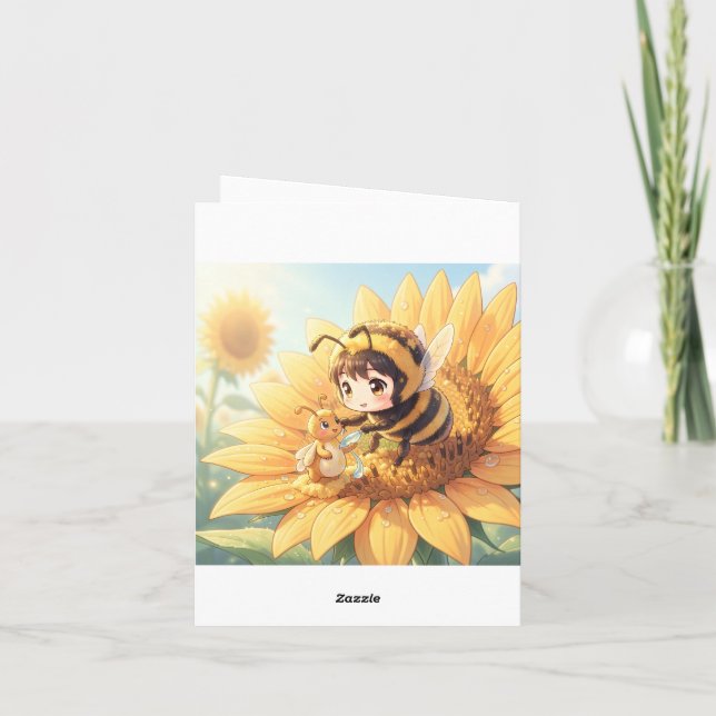 Goldene Hummel im Blütentanz.7 Helgkort (Baksida)