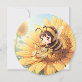 Goldene Hummel im Blütentanz.7 Julkort