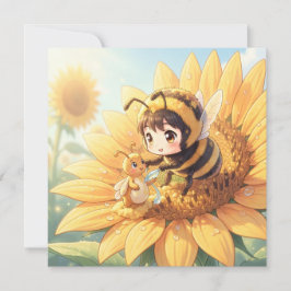 Goldene Hummel im Blütentanz.7 Julkort