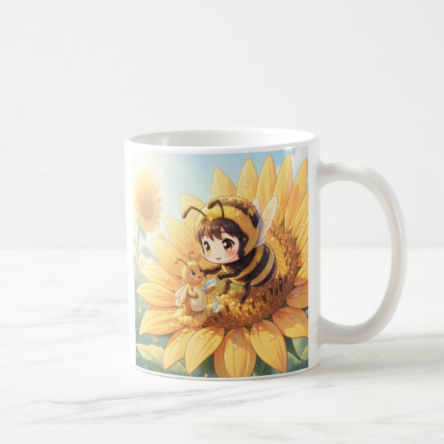 Goldene Hummel im Blütentanz.7 Kaffemugg (Höger)