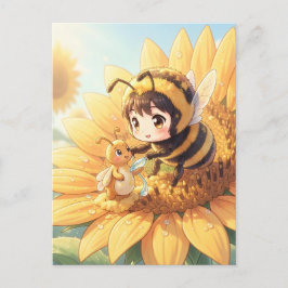 Goldene Hummel im Blütentanz.7 Vykort