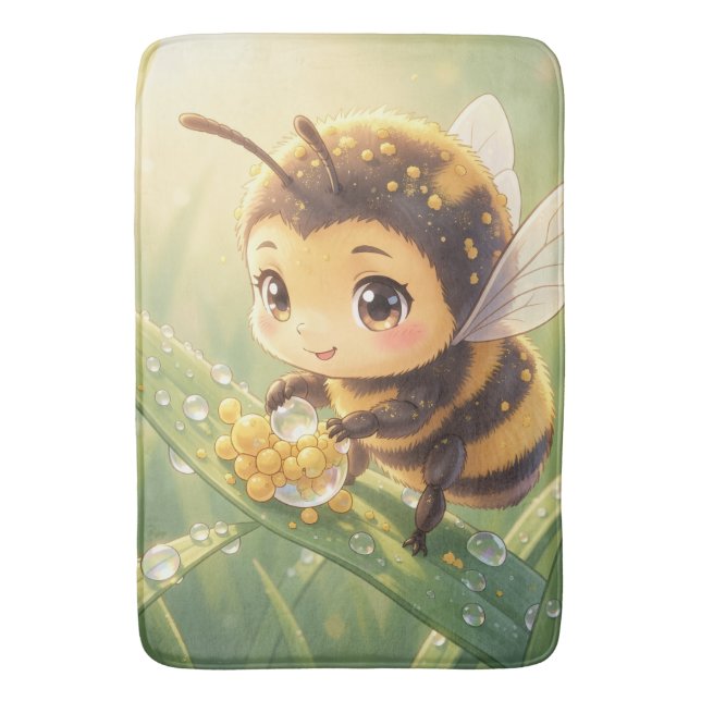 Goldene Hummel im Blütentanz.8 Badrumsmatta (Framsidan (Vertikal))