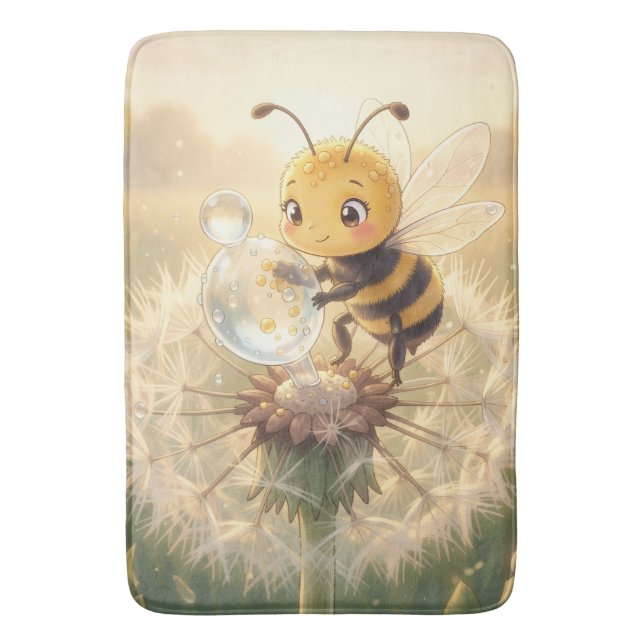 Goldene Hummel im Blütentanz.9 Badrumsmatta (Framsidan (Vertikal))