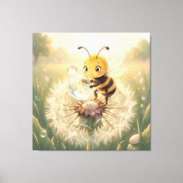 Goldene Hummel im Blütentanz.9 Canvastryck