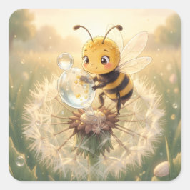 Goldene Hummel im Blütentanz.9 Fyrkantigt Klistermärke