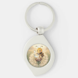 Goldene Hummel im Blütentanz.9 Swirl Silverfärgad Nyckelring