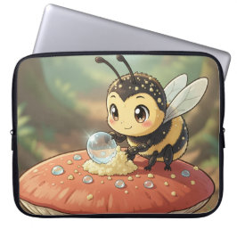 Goldene Hummel im Blütentanz Laptop Fodral