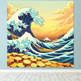 Goldene Sturmflut des Schicksals Canvastryck