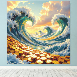 Goldene Sturmflut des Schicksals Canvastryck