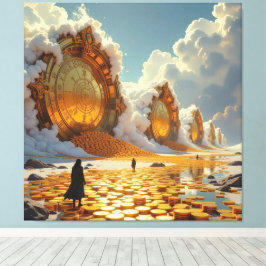 Goldene Sturmflut des Schicksals Canvastryck