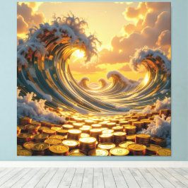 Goldene Sturmflut des Schicksals Canvastryck