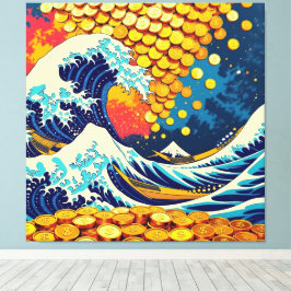 Goldene Sturmflut des Schicksals Canvastryck